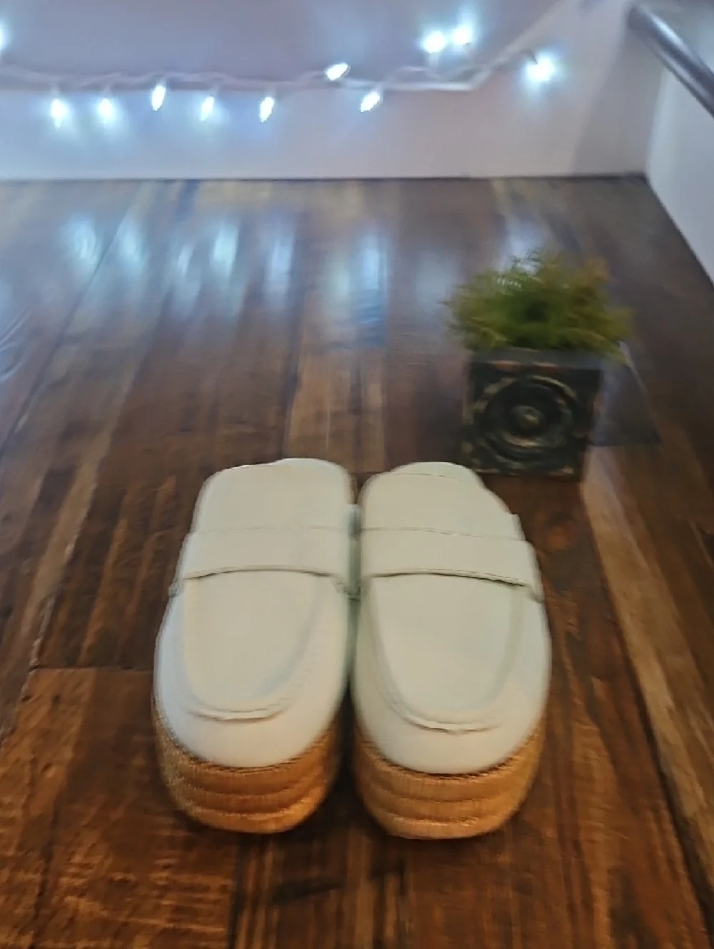 Mint Leather Platform Espadrille Mule‎